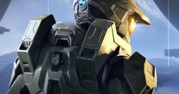 Master Chief in combat armor gazes at a distant landscape, embodying the spirit of the Halo franchise and epic space battles.