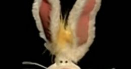 Announcer Bunny from "Between The Lions," voiced by Peter Linz, with oversized ears and a playful expression.