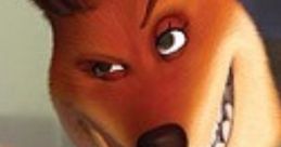 Foxy Loxy from Chicken Little (2005) smirking mischievously at a desk with books and a pen, showcasing her cunning nature.