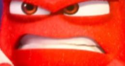 Anger from Inside Out with a fierce expression, wearing a tie and ready to express intense emotions and frustration.