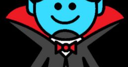 Smiling Dracula character from ToddWorld, featuring a blue face, red cape, and classic vampire attire, perfect for kids' content.