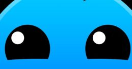 Bright blue smiley face with oversized eyes and a wide grin, capturing a playful and joyful expression. Ideal for fun themes.