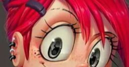 Frankie from Foster's Home for Imaginary Friends with distinctive red hair and playful expression, showcasing her quirky style.