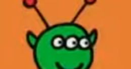 Vark from ToddWorld, a green alien character with big eyes, wearing a blue shirt and colorful shoes, smiling cheerfully.