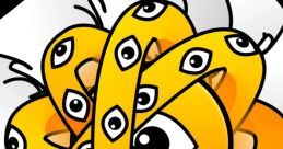 Colorful abstract design with yellow eyes, symbolizing insight and spiritual guidance, embodying "Help from the above.