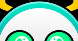 Cute character with big green eyes and a halo, capturing the whimsical essence of planetary rings inspired by Saturn.