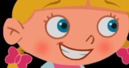 Annie from Little Einsteins smiles brightly, wearing a pink dress with blue shoes and playful pigtails.