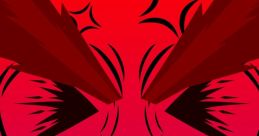 Angry red monster face with sharp teeth and fierce eyes, embodying the concept of "Angle in the Shape!" for dynamic design.