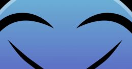 Joyful blue smiley face with wide grin and closed eyes, embodying playful emotions from "The Slice of Life" theme.