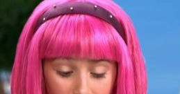 Stephanie Chloe Lang from LazyTown reading her pink diary, "Dear Diary," showcasing her playful personality.