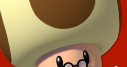 Toadsworth from the Super Mario series, greeting with a staff, showcasing his iconic mushroom hat and mustache.