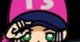 Character 13 from WarioWare Gold, featuring Cristina Vee, poses with a handheld console and stylish cap.