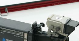 High-definition television camera set up for filming a scene, possibly for the Mario and Luigi Show, on a snowy background.