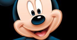 Mickey Mouse smiling and posing playfully, iconic cartoon character with large ears and red shorts, perfect for kids' themes.
