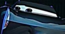 Jackson Storm smiling with a playful expression, showcasing his sleek design and confident personality from the "Cars" franchise.