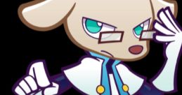 AI character from Puyo Puyo Quest, featuring a serious expression and stylized outfit, ready for action.