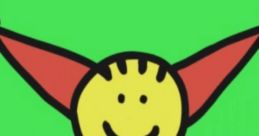 Sophie from ToddWorld smiles with colorful ears against a bright green background, showcasing her playful character design.