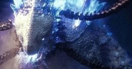 Majestic creature with crystalline features, showcasing a powerful and mythical presence in a dramatic, misty landscape.