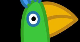 Colorful Polly Parrot from Peppa Pig with a vibrant green body, bright beak, and playful tail. Perfect for kids' content!