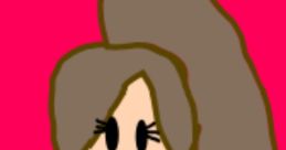 Colorful cartoon character named Amaya with long hair, smiling against a vibrant pink background. Fun and playful design.