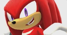 Knuckles, the red echidna from Sonic, showcases his signature style and dynamic pose in an action-packed setting.