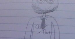 Zani 1.0 character sketch featuring a humanoid figure with glasses and a "Chill Out" shirt design.