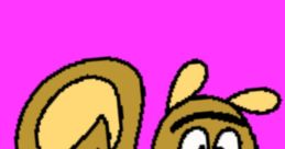 Francis the Squirrel from the Mario and Luigi show, illustrated with a playful expression on a bright pink background.