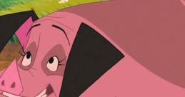 Mollie the pig, voiced by Grey DeLisle-Griffin, smiles cheerfully in a vibrant countryside scene from *Home on the Range*.