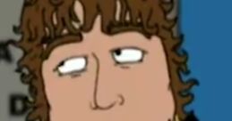 Animated character Greg Lawrence from "Kevin Spencer" with a thoughtful expression and distinct accessories.