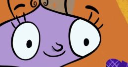 Carmen, a cartoon character with butterfly wings, sings joyfully while playing an acoustic guitar on a colorful background.