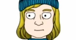 Character Shawna v2 wearing a blue beanie and scarf, with a thoughtful expression in a colorful design.