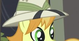 Teddie Safari from My Little Pony, dressed in safari gear with a playful expression, ready for adventure in a colorful setting.