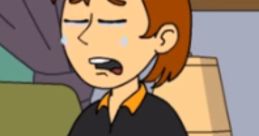 Sad animated character in casual clothing, expressing emotion in a living room setting. Perfect for Stephsky discussions.