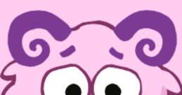 Wally, the whimsical pink sheep character, looks surprised against a soft pink background, exuding playful emotions.