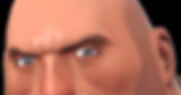 Close-up of a cartoon character with a strong expression, often associated with Heavy from "Fish Audio" content.