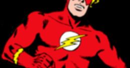 Barry Allen, a.k.a. The Flash, in his classic red costume, showcasing his speed and iconic lightning emblem.