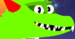 Vibrant green dragon with a piano motif, set against a colorful city skyline, represents AI Pianozilla's playful spirit.