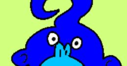 Wally the Blue Monkey from the Mario and Luigi show, smiling confidently with a blue and green color theme.