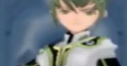 Character in stylish attire with green hair, posing confidently, evokes themes of strength and determination in Sync.
