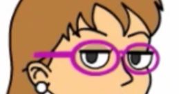 Confident animated woman with glasses, arms crossed, wearing a blue top, embodying a modern character style.