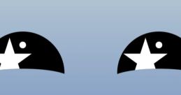 Stylized blue face with a big smile and starry eyes, representing a playful character in digital content. Perfect for Passthrough.