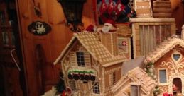 Gingerbread Houses And A Large Village With A Train.