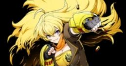 Yang Xiao Long from Blazblue: Cross Tag Battle, features vibrant hair, fierce stance, and combat-ready attire.