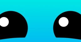 Bright blue smiling character face with large eyes and vibrant features, embodying a cheerful, playful vibe.