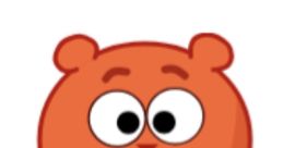 Cheerful orange bear character with large eyes, embodying a playful spirit, perfect for ЧАЙХЕД-themed content.