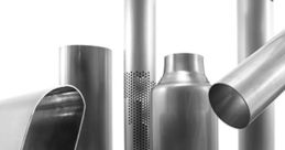 A collection of shiny metal pipes and tubes showcasing various shapes and sizes, ideal for auto performance enhancements.