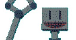 Cheerful party bot waving with a sign that reads "Party Time!" in a playful pixel art style, perfect for festive events.