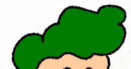 Roberto Morris character from the Mario and Luigi Show with green hair and a curious expression, showcasing cartoon style.
