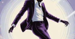 Stylized silhouette dancing in a suit and hat, inspired by "Smooth Criminal" performance vibes. Retro and artistic design.