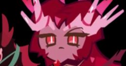 Crimson Coral Cookie from Cookie Run Kingdom, showcasing a fierce expression and unique coral-inspired design.